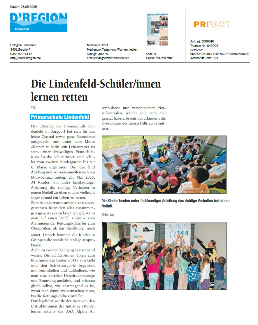 😇Die Lindenfeldschüler/innen lernen retten ❤️

#kinderlernenretten#erstehilfefürkinder#lebensretter#aaa#kinder#reanimation#schule#lindenhof#herzensprojekt#regiónemmental#zusammen#gesundheit#helfeninnot#notfall#projekt